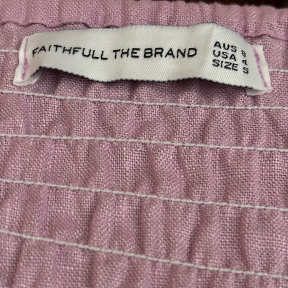 Faithfull the Brand Anthropologie Brand Pink Purple Annibelis Dress Smocked 4 - Picture 7 of 7